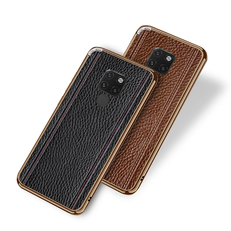 Чехол из натуральной кожи с текстурой личи для huawei mate 20 P20 Pro mate 20X с металлической рамкой для huawei mate 20 P20 Pro Coque