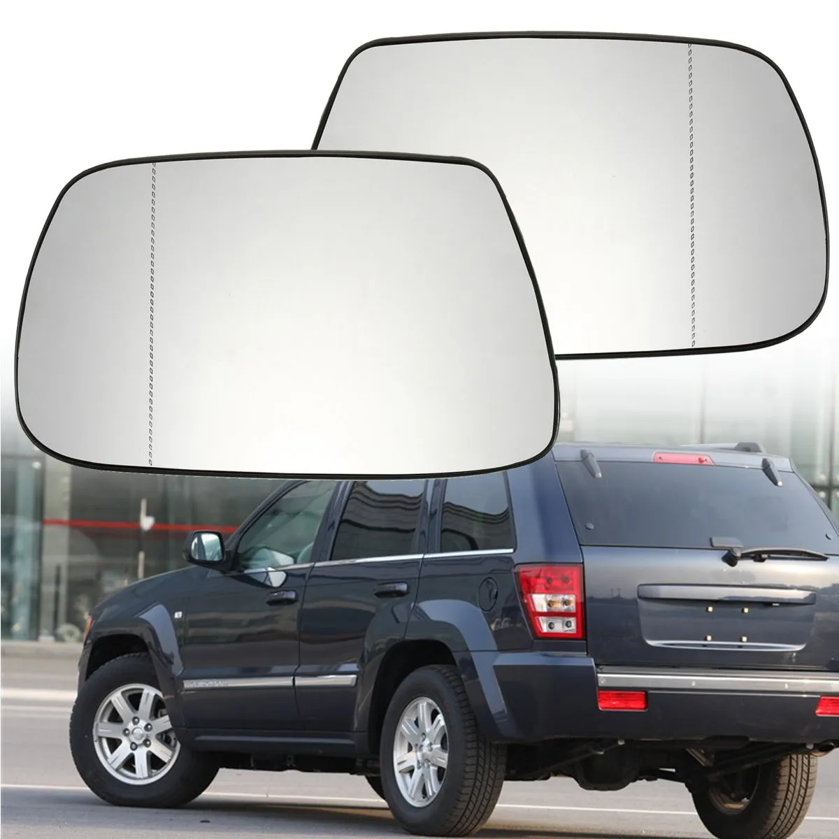 PAIR FOR JEEP GRAND CHEROKEE 2005-2009 DOOR WING MIRROR GLASS HEATED LEFT+RIGHT