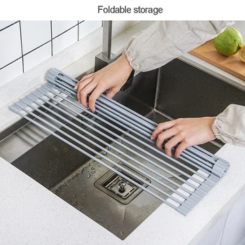 

New Sturdy Extra Large Multipurpose Kitchen accessories -No Occupying Space Easily Store Heat Resistant Roll Up Dish Drying Rack