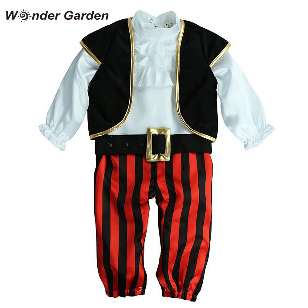  Wonder Garden Infant Toddler Baby Boys Viking Pirate with hood Belt Halloween Cosplay Outfit Purim 