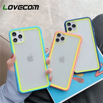 

LOVECOM Phone Case For iPhone 11 Pro Max XR XS Max 7 8 Plus X Soft Acrylic Cute Splicing Candy Color Clear Back Cover Coque Gift
