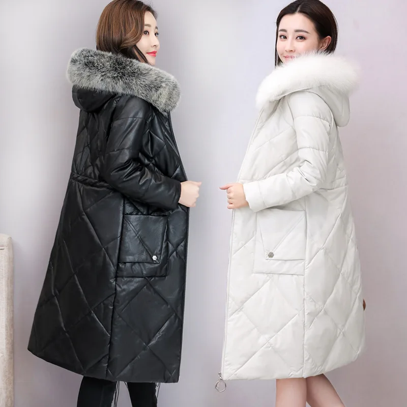 

Cotton-padded Clothes Women's Medium-length 2019 New Style Really Fox Fur Collar down Jacket Cotton-padded Clothes Waist Hugging