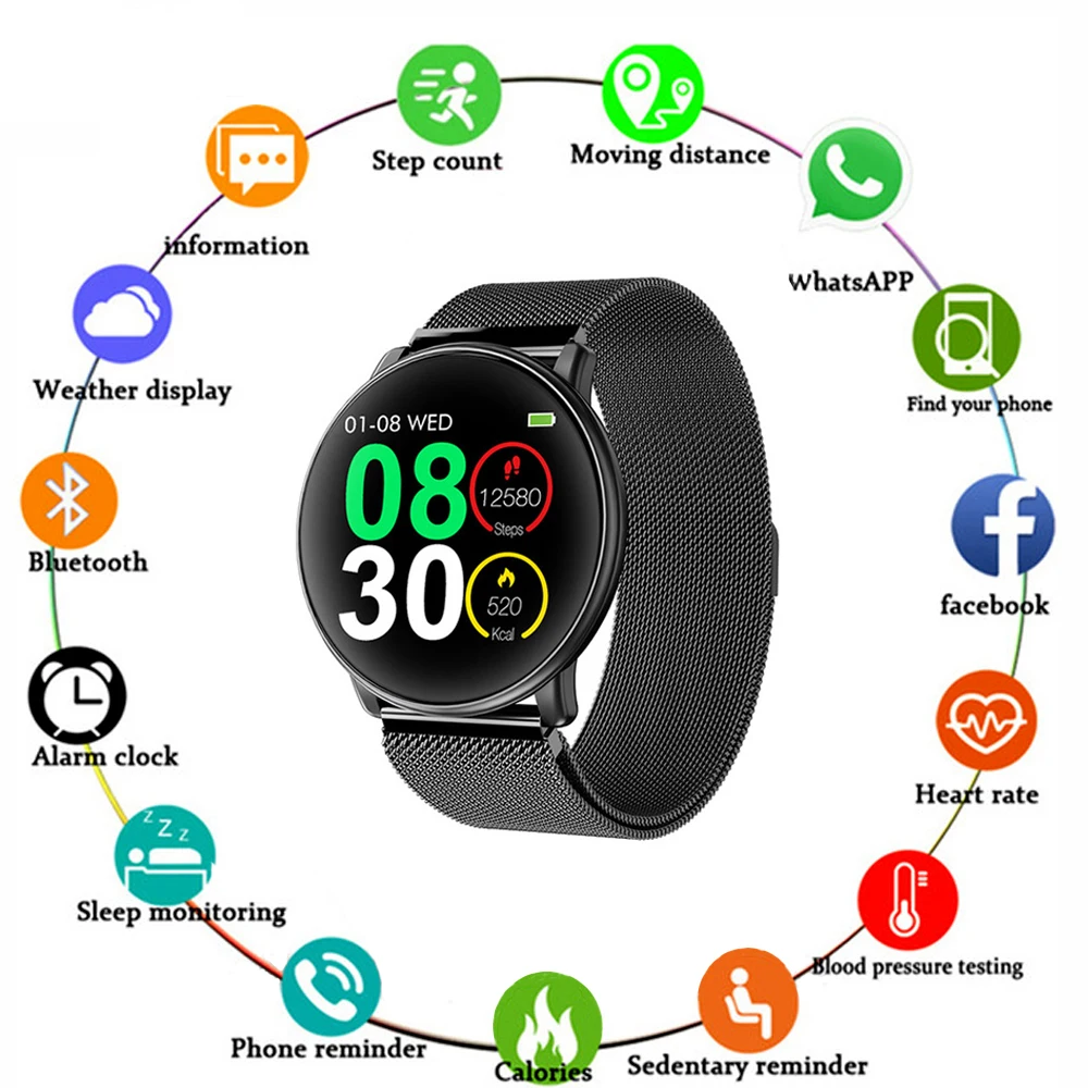 

Uwatch2 Smart Watch For Andriod,IOS 1.33' Full Touch Screen IP67 25 days Standby 7 Sport Modes Full Metal Unibody Uwatch2