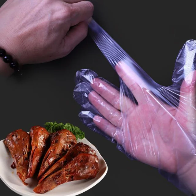 Gants jetables en plastique alimentaire des fruits des gants de