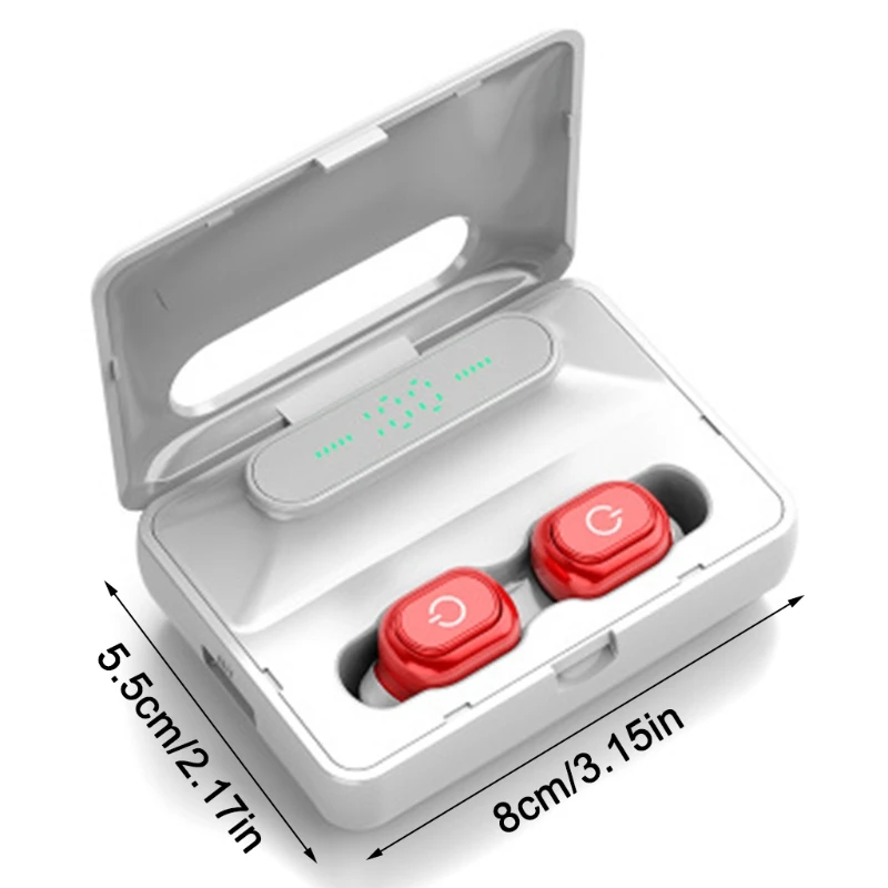 H60 Wireless Bluetooth 5 0 Mini Earbuds LED Digital Display Handsfree Headset with Charging Case Driving Stereo Earphone