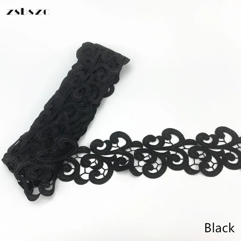 Zsbszc 색상 맞춤 자수 레이스 너비 8 cm, 수용성 레이스 의류 스커트 칼라 장식, DZ2, 20 야드