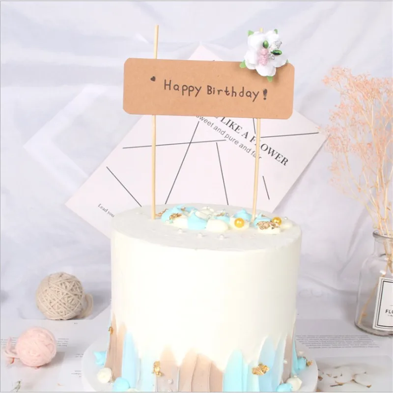 Cakelove 1 шт торт Топпер печать на крафтовой бумаге счастливый день рождения с