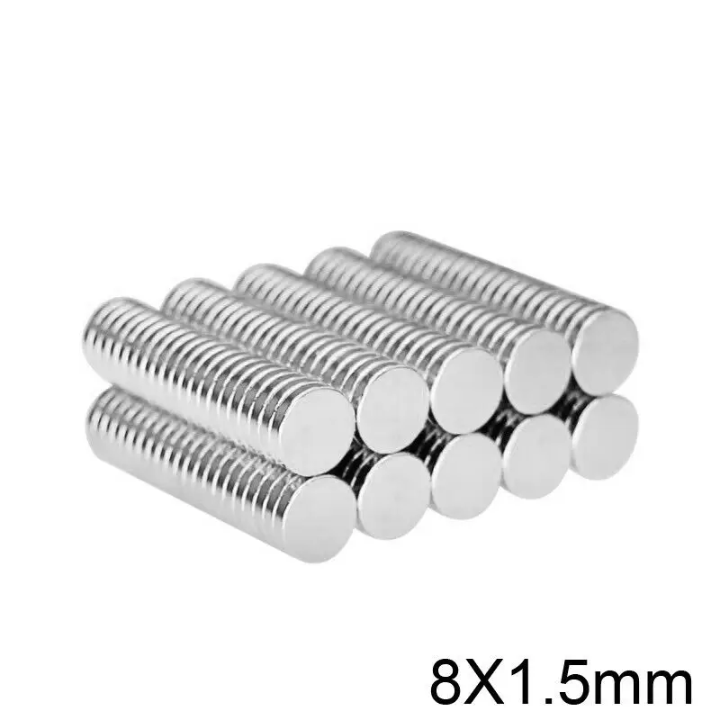 

25/100pcs Small Disc Cylinder Neodymium Magnets 8x1.5mm Round Rare Earth Neo N50