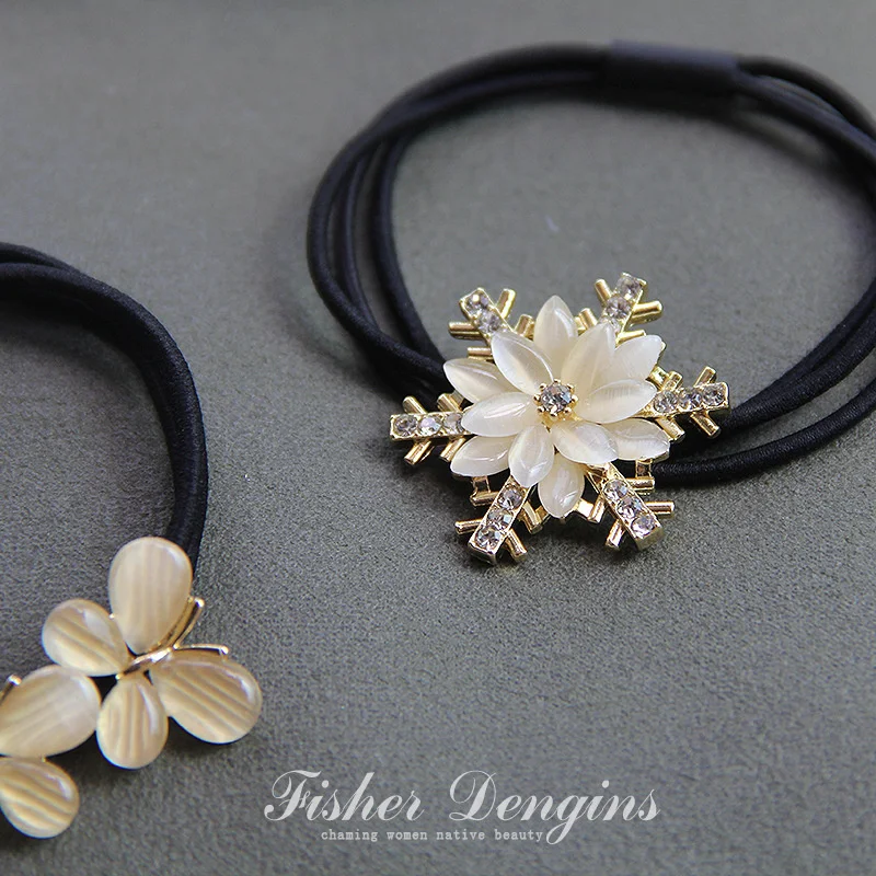 Elegantes Opal Metall Haar-scrunchies Für Damen Und Mädchen_voghion.com