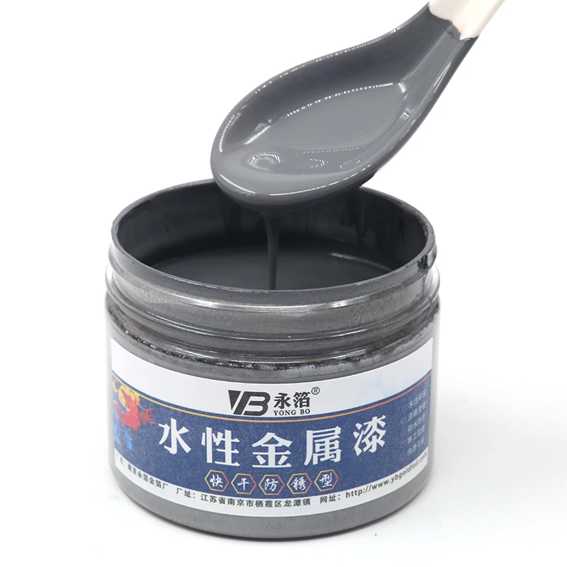 

Metallic paint Medium Gray Acrylic Paint ,Quick-drying and Anti-rust Water-based Metallic Paint Craft Paints home Furniture 250g
