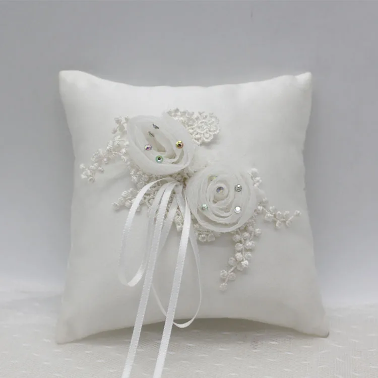 j018 15x15 см разноцветная кружевная лента, свадебное кольцо, подушка, цветок, жемчуг, декоративное кольцо, подушка, подушка, обручение, церемония, карман - Цвет: j018