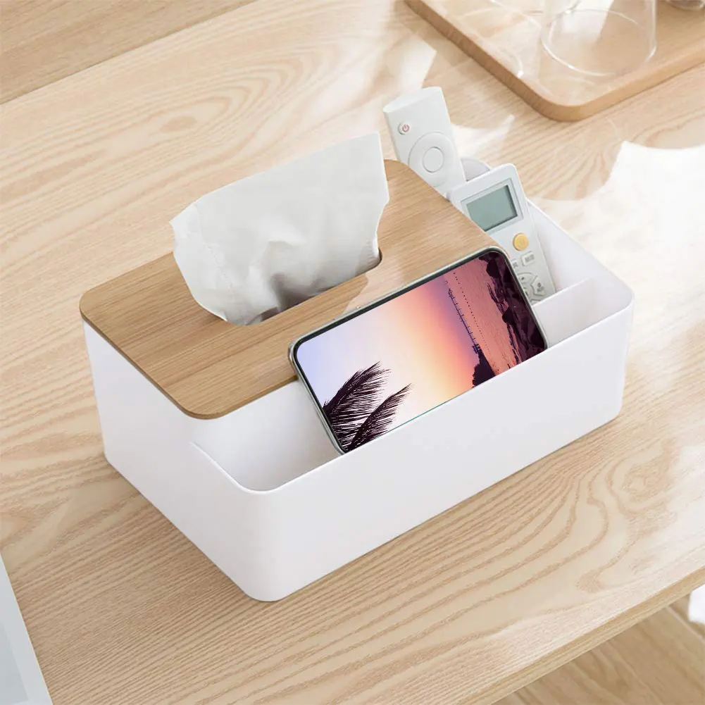

Multifunctional Tissue Box Storage Box Cover Rectangular Facial Tissue Tissue Tissue Dispenser for Dining Room, Bedroom Dresser