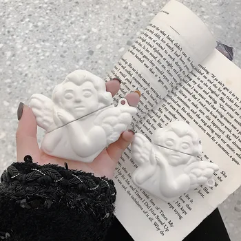 

For Airpods 1 2 3 3D Cute Angel Artistic Silicone Earphone Case Wireless Bluetooth Headphone Headset Cover For Airpods Pro