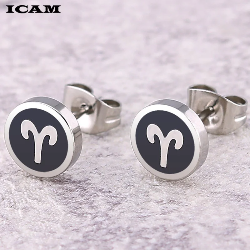 ICAM Popular Black Color Round Shape Stud Earring Discount Wholesale Stainless Steel Material Jewelry For Men | Украшения и