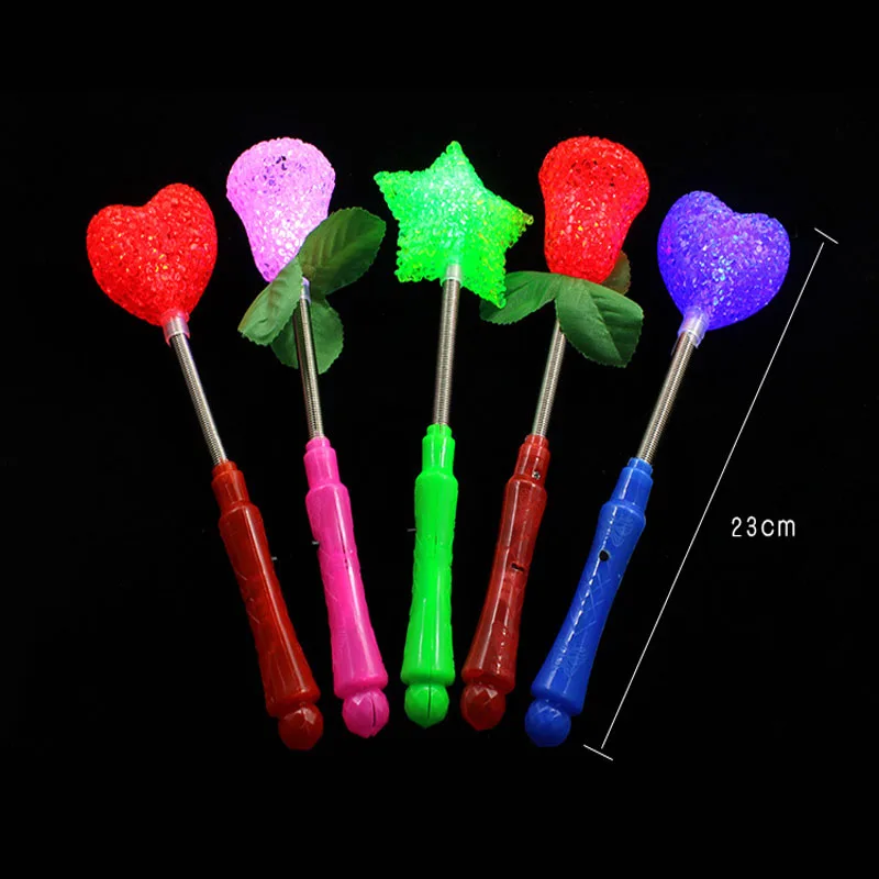 Fashion Hot Sale Led Clothes Fashion Party Xmas Halloween Star Heart Flower Sticks Magic Wand Flashing Lights Up Glow Event (5)