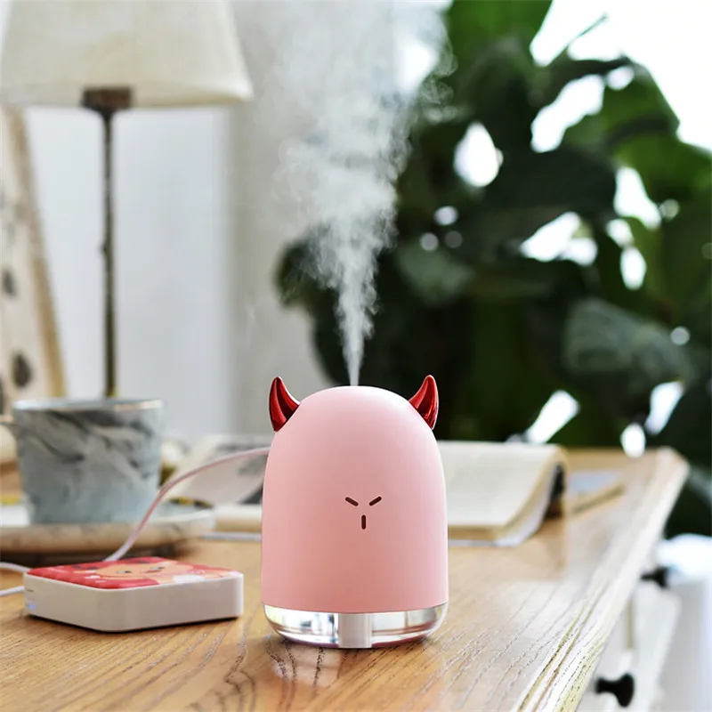 260ML Devil USB Air Humidifier Oil Essential Diffuser For Home LED Night Light Mist Maker Air Aromatherapy Himidifiers Gifts