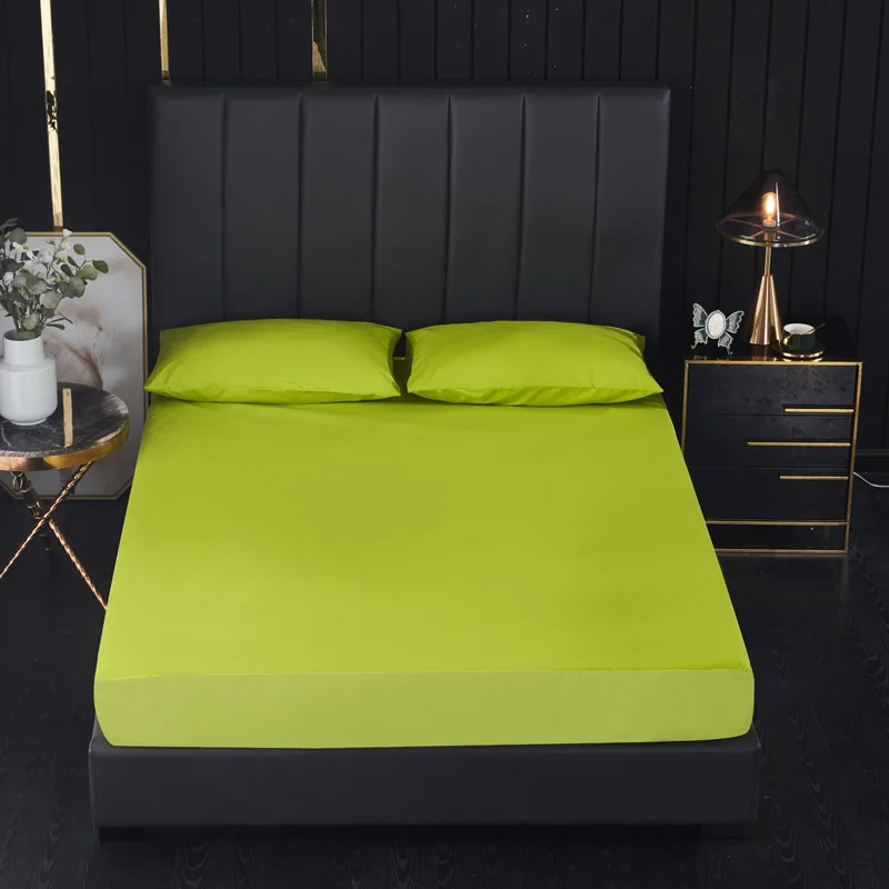 cor sólida impermeável colchão almofada capa anti ácaros folha de cama colchão protetor para colchão folha com elástico