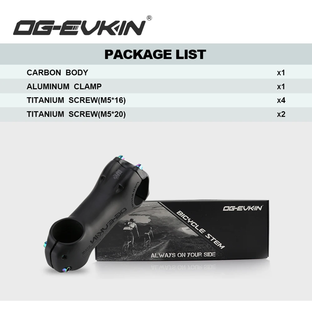 OG EVKIN SM 004 T1000 углеродный MTB велосипедный стержень 6/17 градусов 31 8 мм дорожный