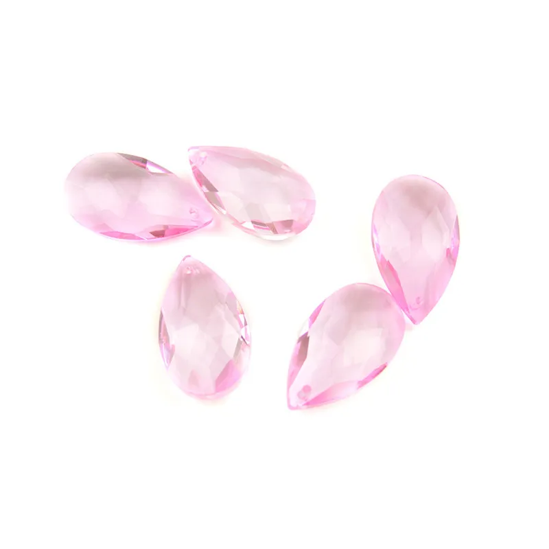Микс цвет 50 мм хрустальная люстра миндалевидная сетка слеза подвески для дома хрустальная лампа украшения Аксессуары - Цвет: pink