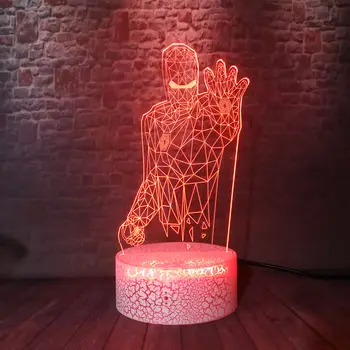 

Flashing 3D Illusion LED Nightlight Colorful Changing Light Marvel Hero Avengers Iron man action & toy figure