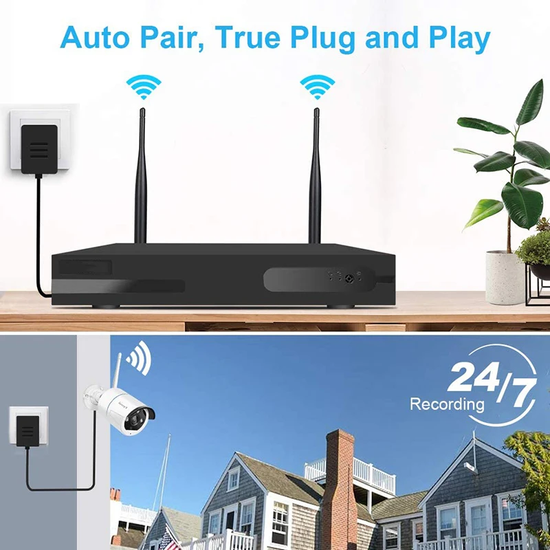 Комплект видеорегистратора 2 Мп Wi Fi 1080P IP камера 8 каналов H.265 + беспроводная