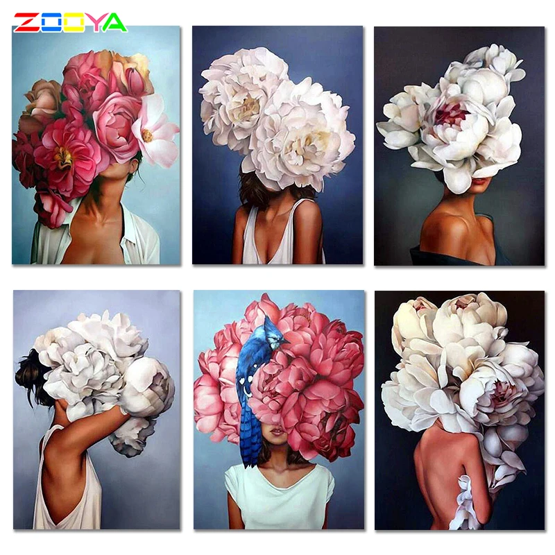 5D Diy Woman Full Diamond Embroidery Painting Flower 3D Abstract Art Square Mosaic Flowers Er071 | Дом и сад