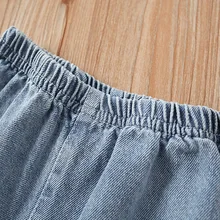 Джинсовые брюки для мальчиков весенне-осенние новые стильные детские брюки с вышивкой в Корейском стиле для девочек детские штаны в западном стиле с редиской