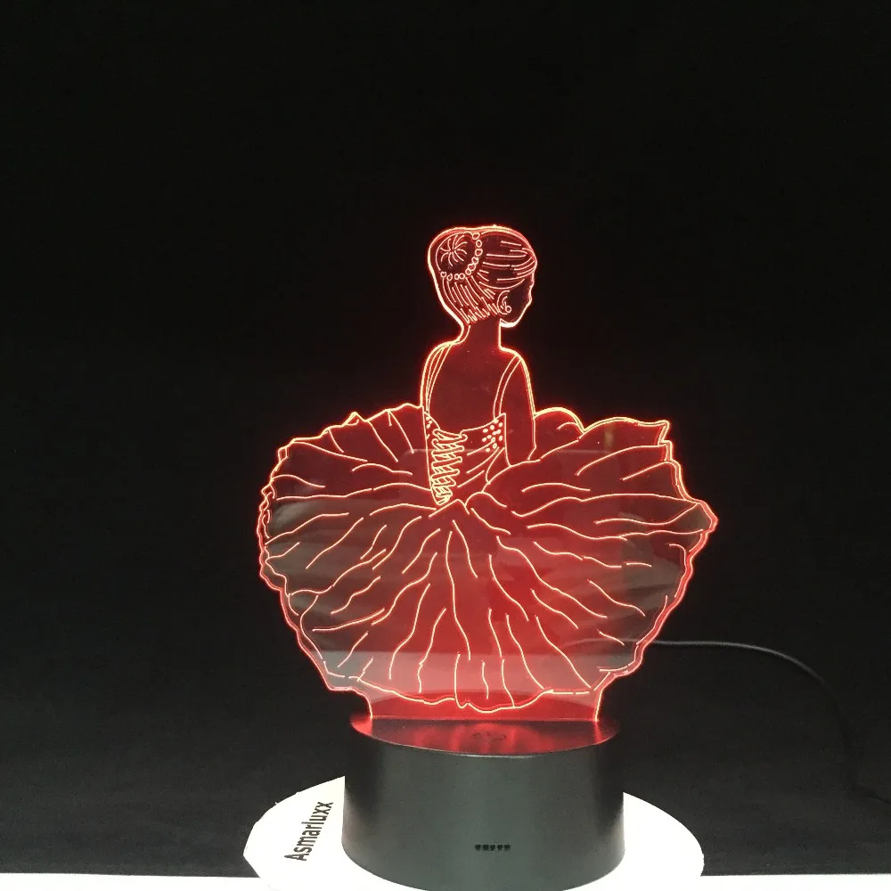 Танцующая балетная девушка Usb настольная лампа 3D Led прикроватный Ночной светильник в форме украшения для дома Спальня спящий светильник ing Drop подарки 1809