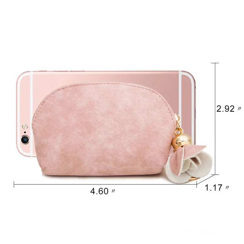 1PCS Mini Women's Purse Coin Holder Wallet Money Bags Leather Coin Key Card Wallet Zipper Change Case Purses Holder Small Pouch