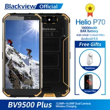 Blackview BV9500 Plus Helio P70 восьмиядерный смартфон 10000 мАч IP68 Водонепроницаемый 5,7 дюймов FHD 4 Гб+ 64 ГБ Android 9,0 мобильный телефон