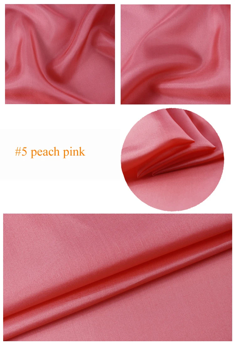 Чистый шелк тутового шелкопряда подкладка ткань habutai Tissu - Цвет: 5 peach pink