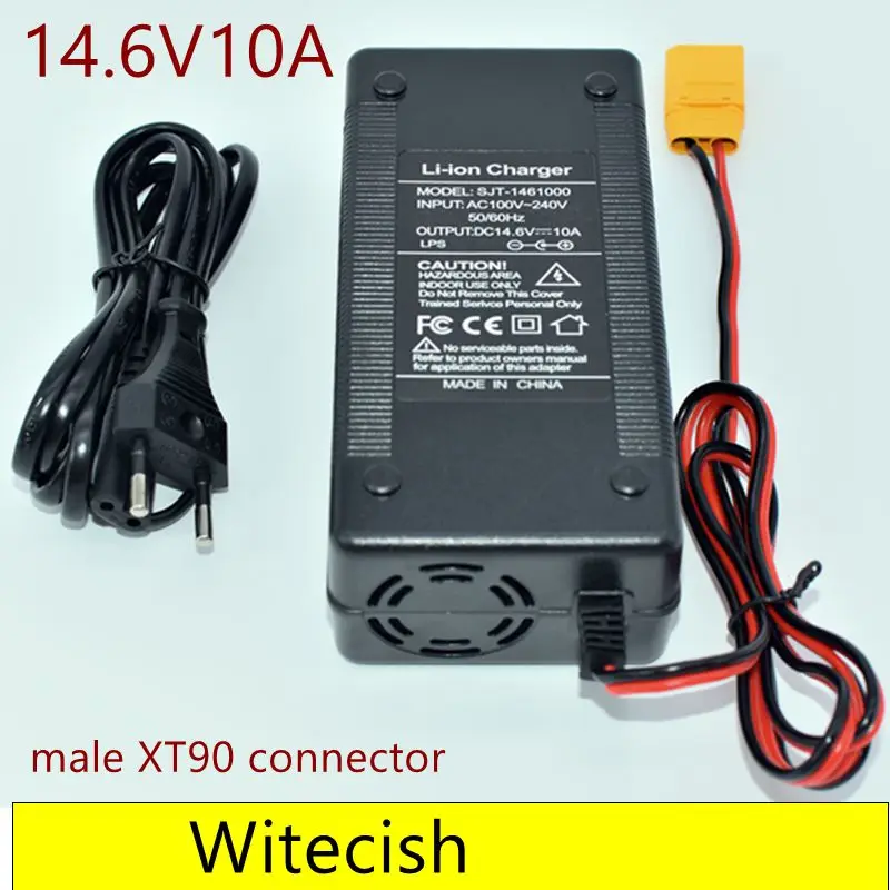 Witecish Output 14.6V 10A12 For 12.6V 10A Lifepo4 Battery Charger withClips Charge DC Adapter Input 100-240V Clip head | Электроника