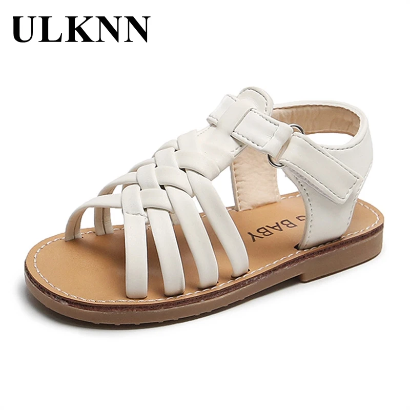 

ULKNN Baby girl sandals soft sole 1-3 years old 2021 summer toddler shoes 4 soft sole woven girls princess shoes 5