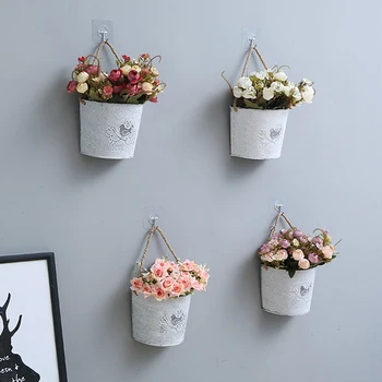 

Vintage Metal Bird Vase Hanging Flower Pot Craft for Artificial Flower Wedding Christmas Home Garden Decoration