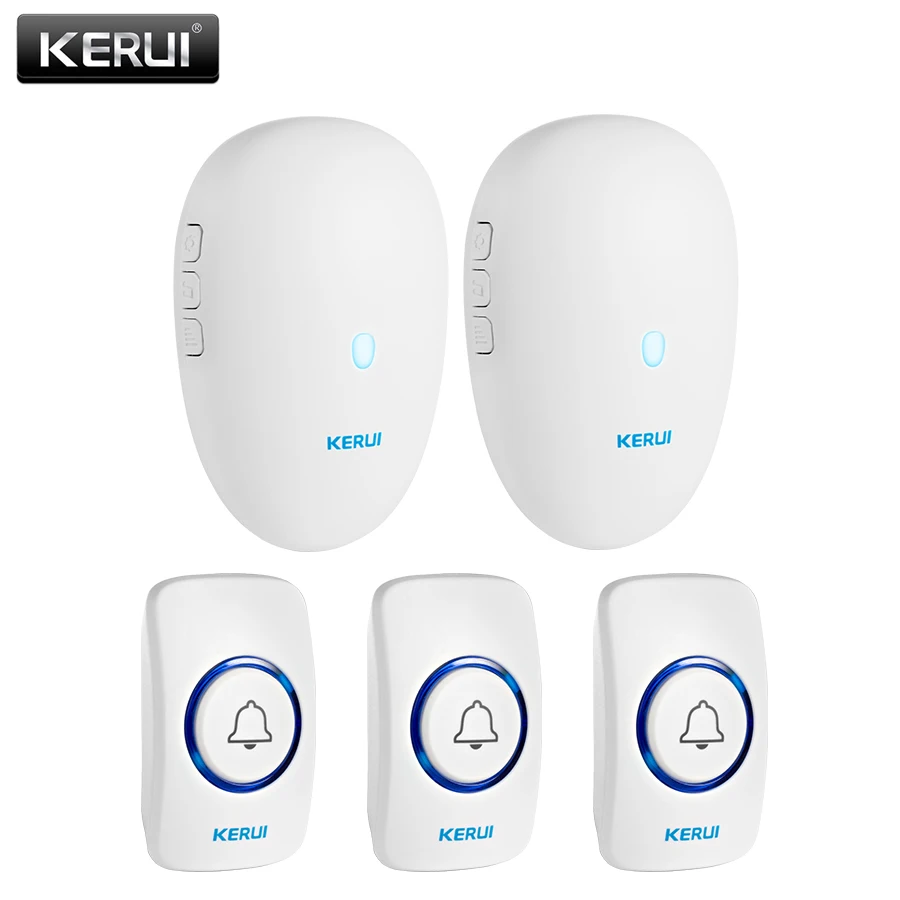 KERUI Домашняя безопасность Добро пожаловать беспроводной дверной звонок smart 57chime дверной звонок 80 м дистанционный ЕС США штекер беспроводной Кнопка дверной Звонок - Цвет: Kit6 Doorbell Kits