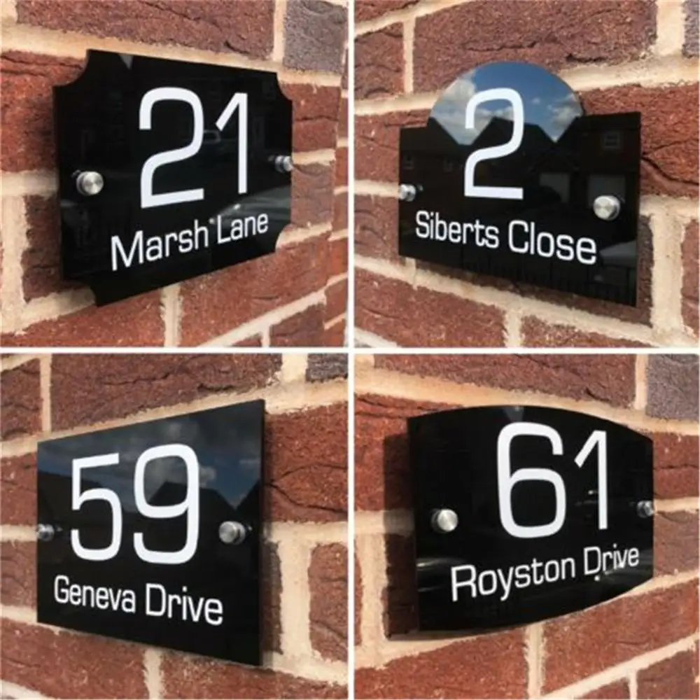 Пользовательские акриловые двери номер знак на дом квартиры адрес эффект стекло виниловые наклейки