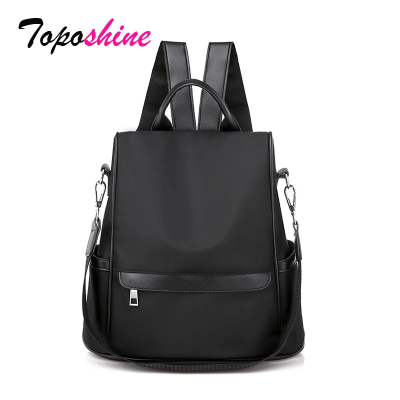 Toposhine многофункциональный женский рюкзак Однотонный женский сумки на плечо черный Оксфорд женские сумки высокого качества сумки для женщин Прямая поставка