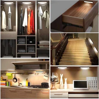 

Hot LED Motion Sensor Night Lights for Under Cabinet Closet Kitchen Cupboard Shelf Lighting J99