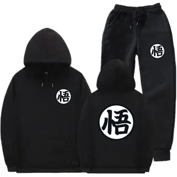 

2020 Fleece dragon ball Hoodies And pants Streetwear Wukong Turtle Hoodie Sweatshirt men tracksuit men's jogging Sweatpants Suit