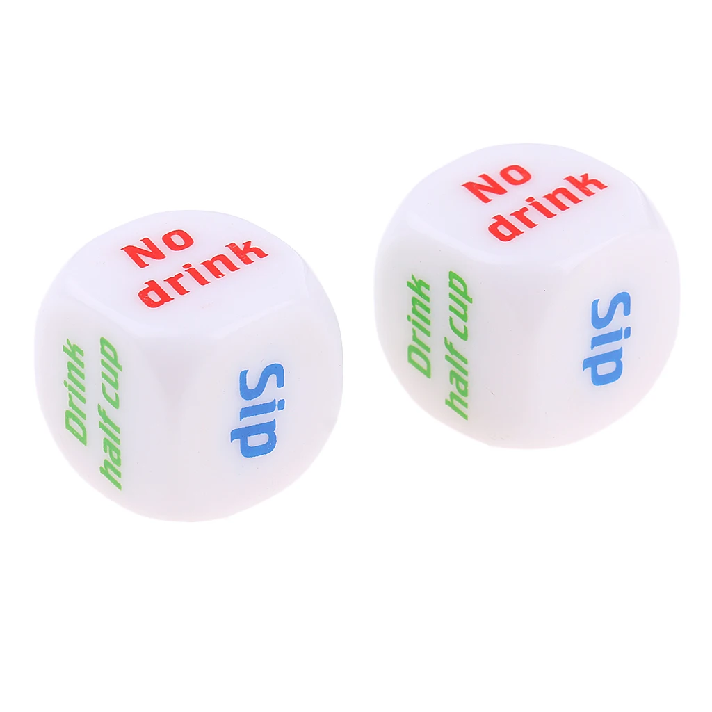 2Piece Creative Drinking Decider Game Dice Six Sided D6 for Pub Bar Beer Toy Board Game