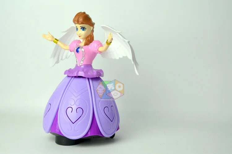 Вращающийся ангел с легкой музыкой Hyun Dance Princess детская игрушка танцы девочка рождественские игрушки крылья феи светодиодные игрушки для детей