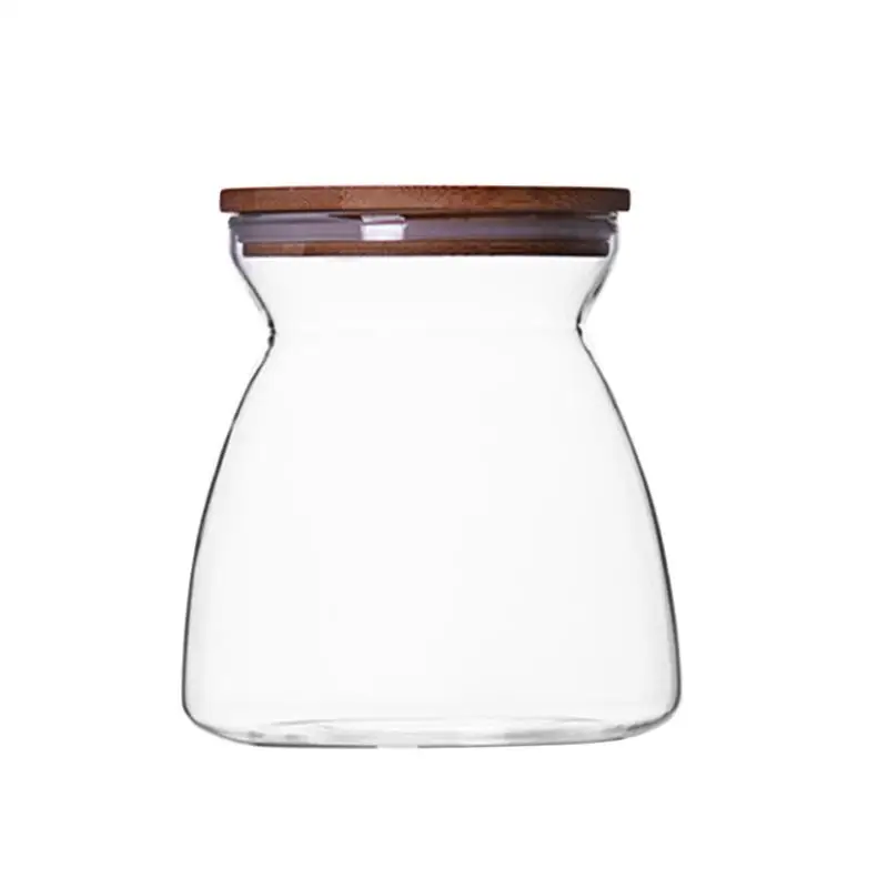 700/1100ml Kitchen Container Clear Grain Canister Food Sealed Storage Container Clear Glass Jar For Loose Tea Coffee Bean Salt