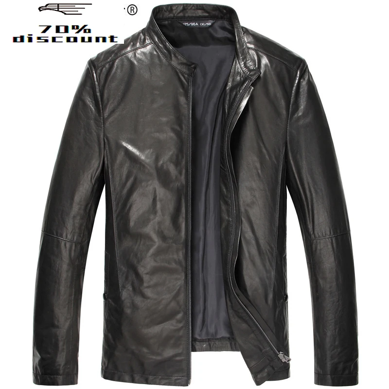 

Genuine Leather Jacket Men Short 200% Sheepskin Coat Vintage Slim Leather Jackets 2020 Veste Cuir Homme 25S2420 KJ2428