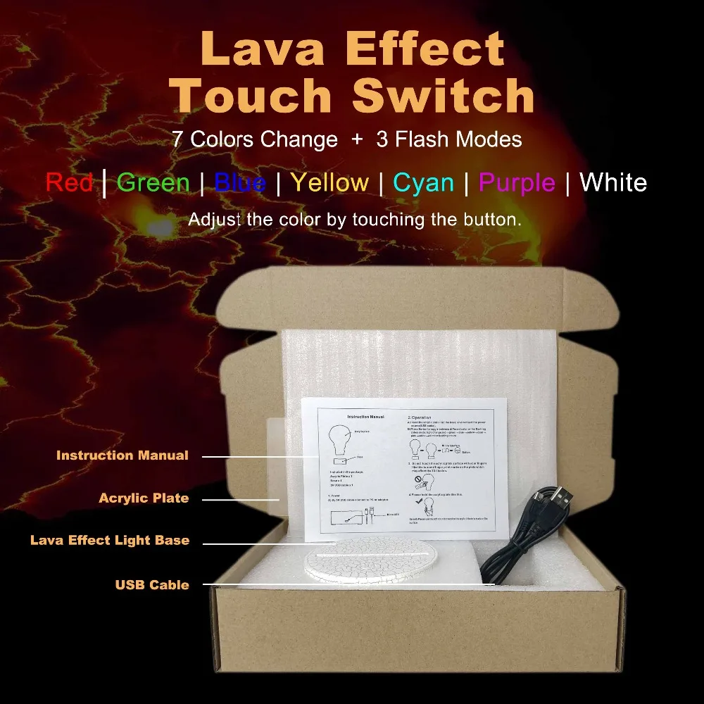 7 lava effect touch control
