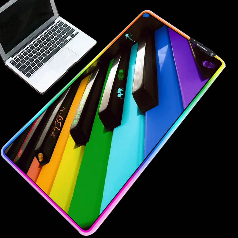 

XGZ Exquisite large size RGB mouse pad colorful piano table mat LED colorful lighting high quality keyboard pad