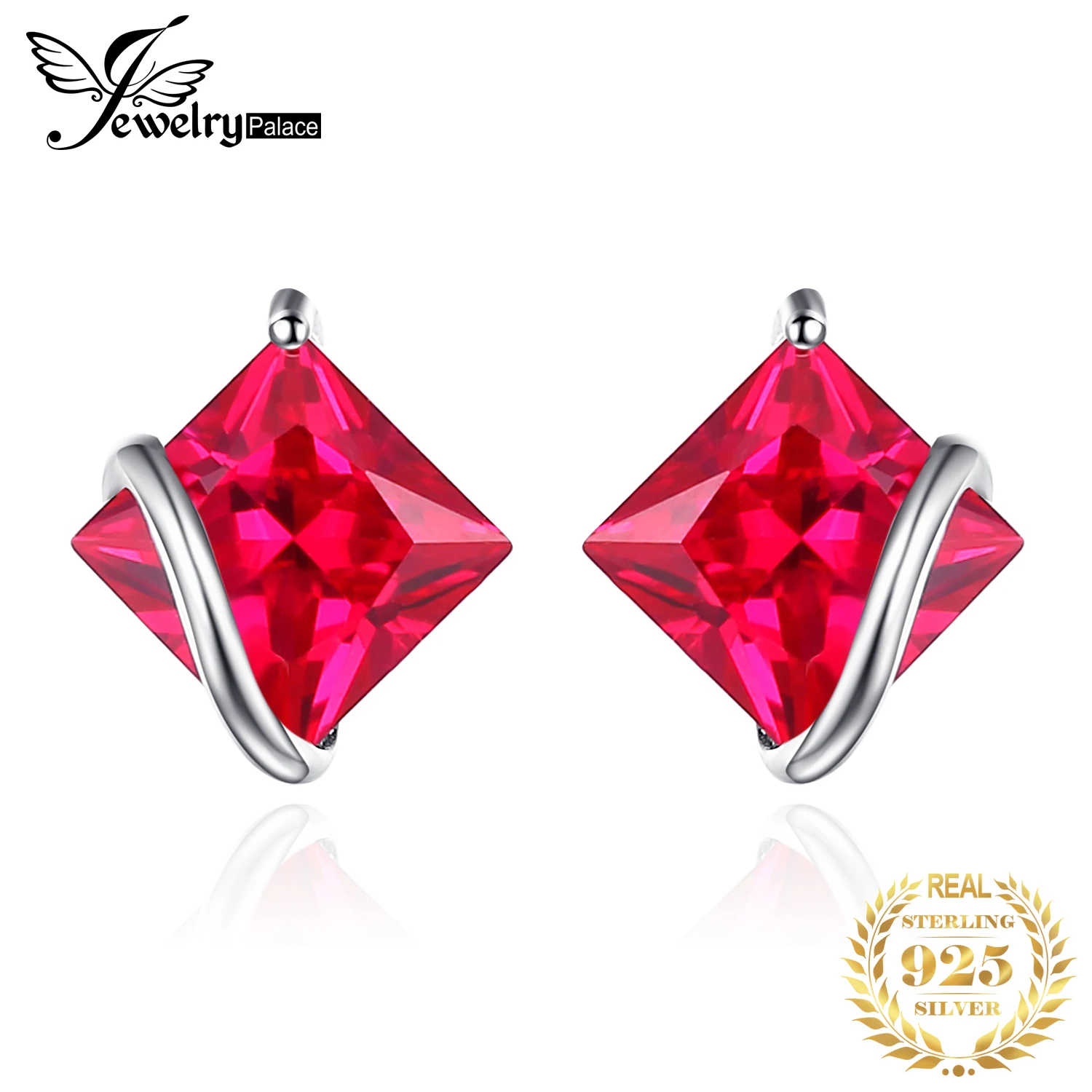 Женские серьги гвоздики из стерлингового серебра 925 пробы JewelryPalace Square корейские