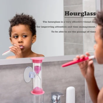 

2min Plastic Hourglasses + Suction Cup Lightweight Children Gift Sandglass Timer for Household Kids Students Decoration