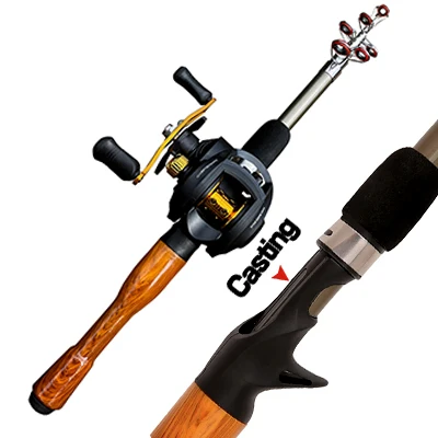 Fishing Rods and Reels Carbon Rod Baitcasting Reel Travel Fishing Rod  1.3m/1.6m/1.8m Fishing Set - AliExpress