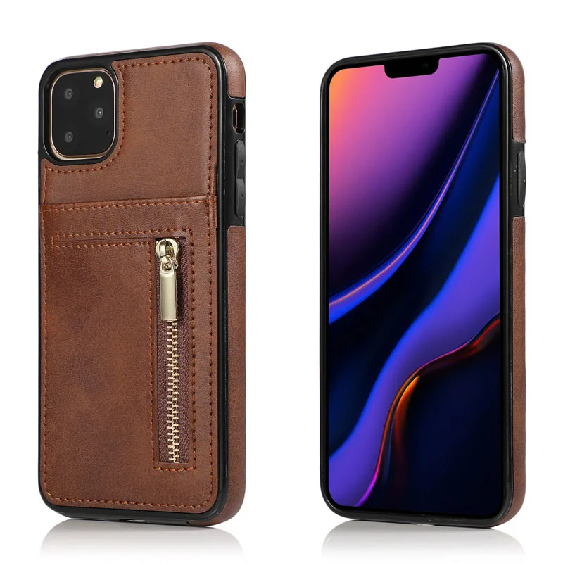 Ударопрочный кожаный чехол на 360 градусов для iphone 11 Pro MAX, мягкий чехол-бумажник с откидной крышкой для iphone 11 - Цвет: 6