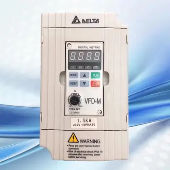 

New Delta inverter VFD015M21A, 0.4KW /0.75KW/1.5KW, output frequency 0.1-400Hz carrier frequency up to 15kHz